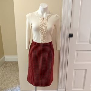 Vintage red and black hounds tooth skirt
